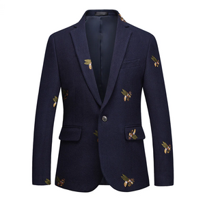 Blazer in velluto con ricamo ape S8162 