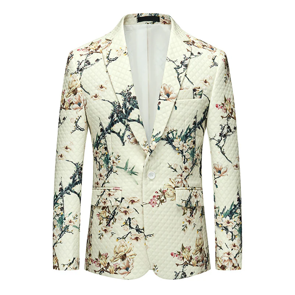 Bamboo Print Blazer S8188