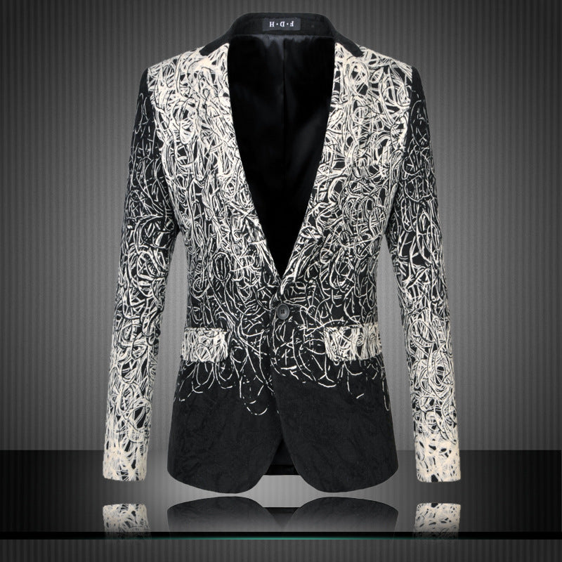 Abstract Curves Blazer S8172