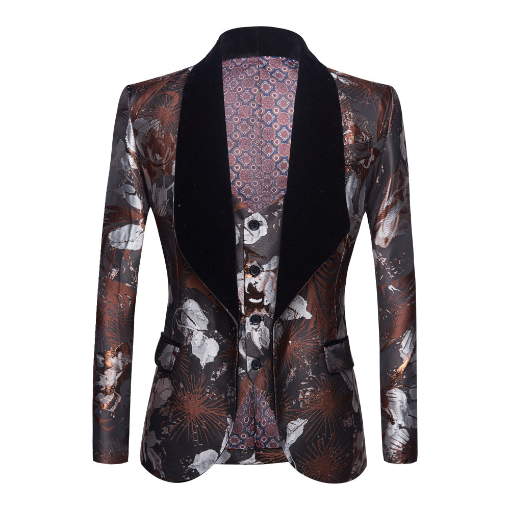 Abstract Roses Jacket and Vest Set M8019