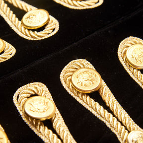 Black & Gold Velvet Embroidered Mandarin Collar Jacket S8021 -1
