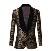 Black With Golden Floral Tuxedo M8076