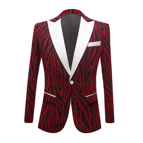 Abstract Print Red & Black Tuxedo M8077
