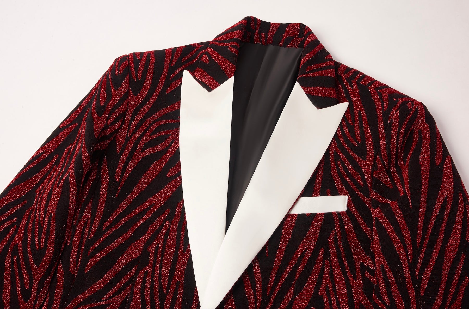 Abstract Print Red & Black Tuxedo M8077